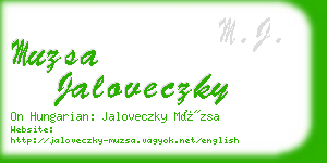 muzsa jaloveczky business card